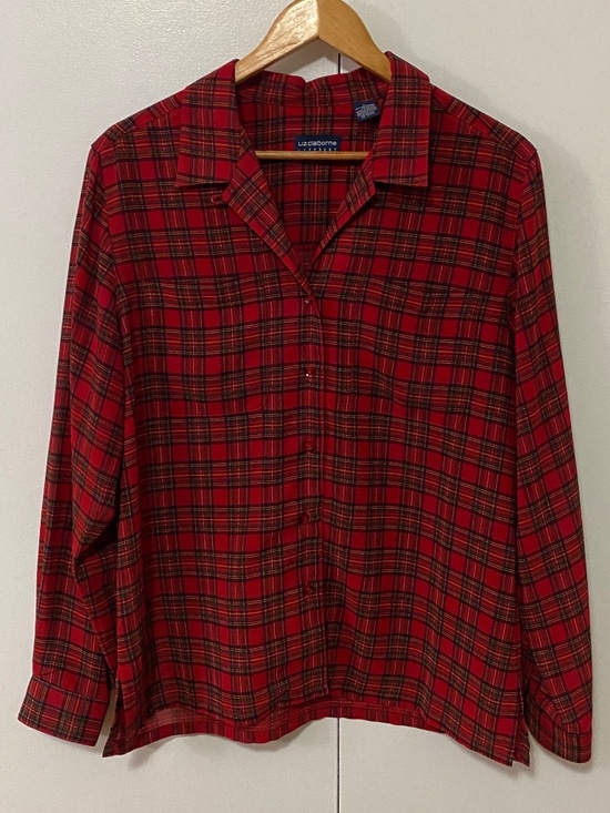 Liz Claiborne Tops - Vintage 90s Lizsport Liz Claiborne Plaid Button Down Blouse